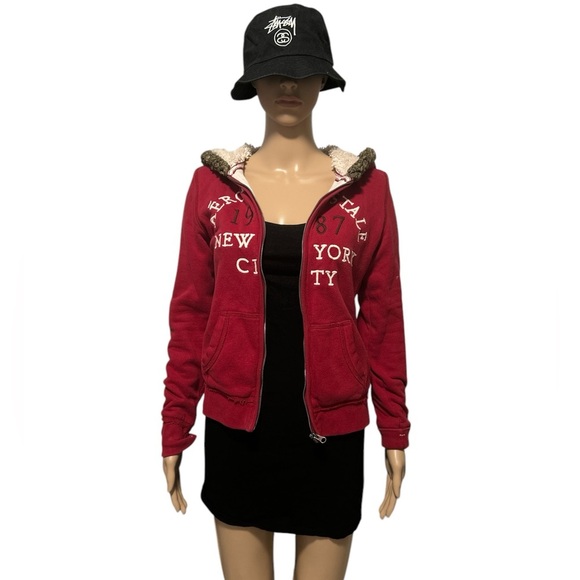 Aeropostale Jackets & Blazers - Aeropostale Red Zip-Up Hoodie, Size Medium